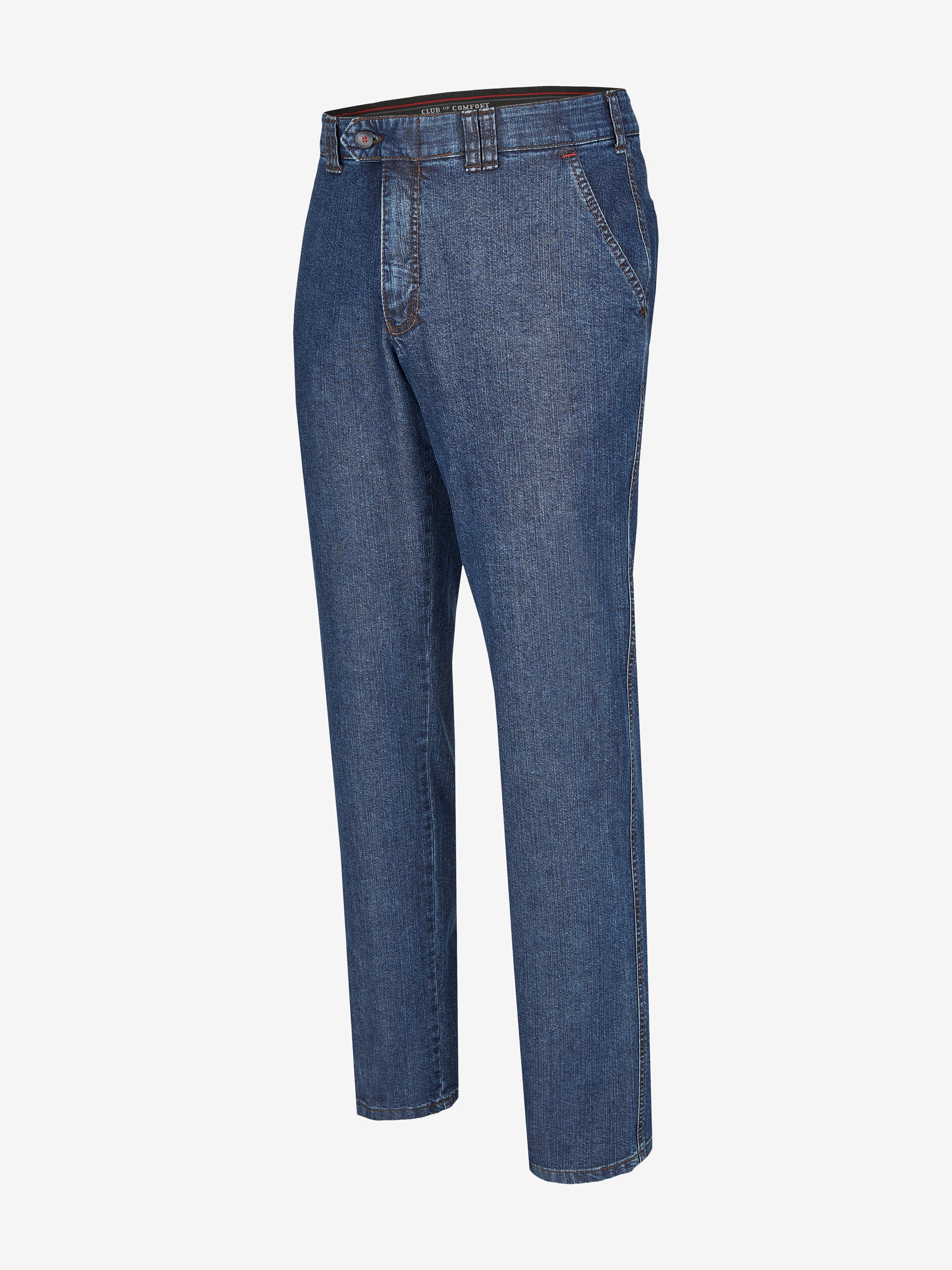 DALLAS 4631 Jeansblau - Bequeme Straight Fit Hose aus robustem Stretch-Ring-Denim, mit elastischem Komfortbund, Hemdstopper, normales Taille, gerades Bein, Hauptmaterial Jeans, Hersteller Club of Comfort, für Ganzjahres, mit Oeko-Tex Standard 100.
