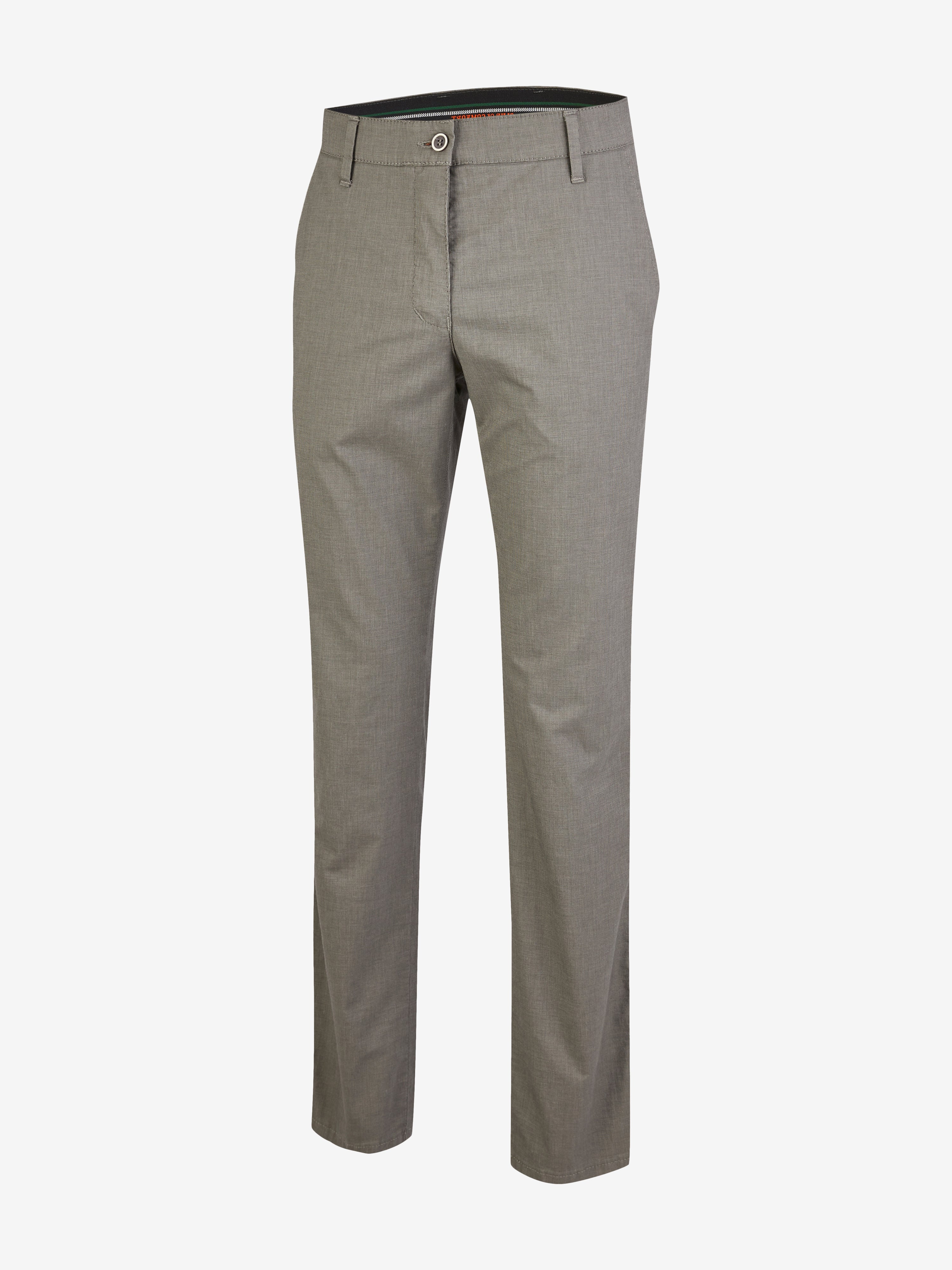 Graue Flat Front-Hose GARVEY 6910 aus Baumwoll-Mikrostruktur im Wool-Look, mit elastischem Komfortbund, Hemdstopper, normaler Leibhöhe, schmaler Fußweite, regular fit, ideal für Frühjahr/Sommer, Hersteller Club of Comfort.